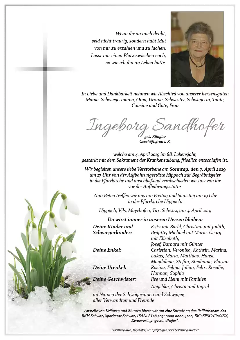 Parte von Ingeborg Sandhofer